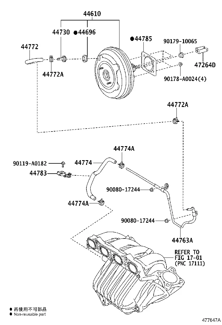 Brake Booster and Vacuum Tube diagram