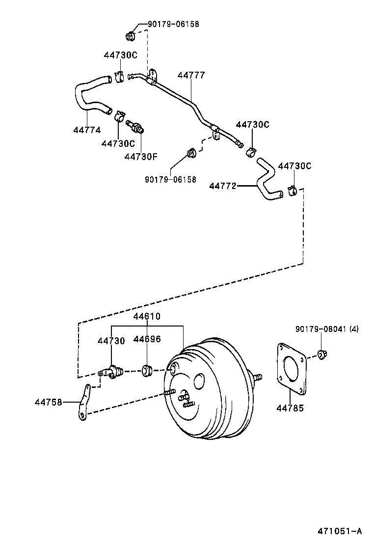 Brake Booster and Vacuum Tube diagram