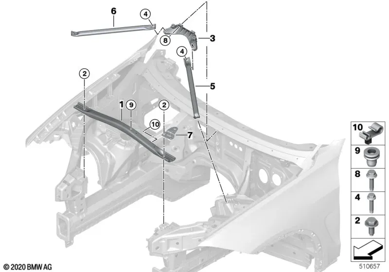 Усилители передней части кузова diagram