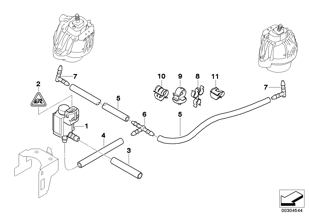 Engine mount vacuum control system diagram