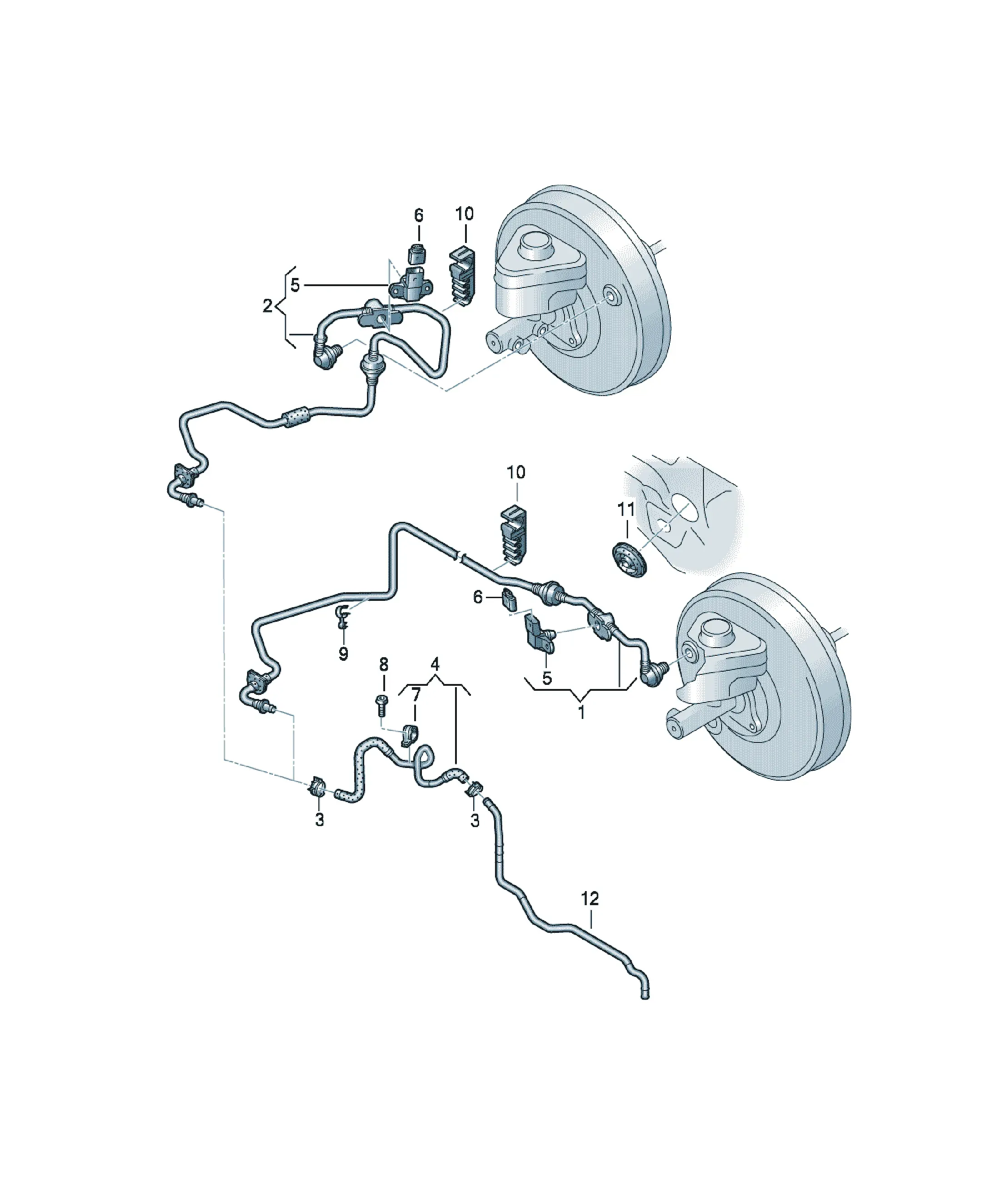 Brake servo vacuum line diagram