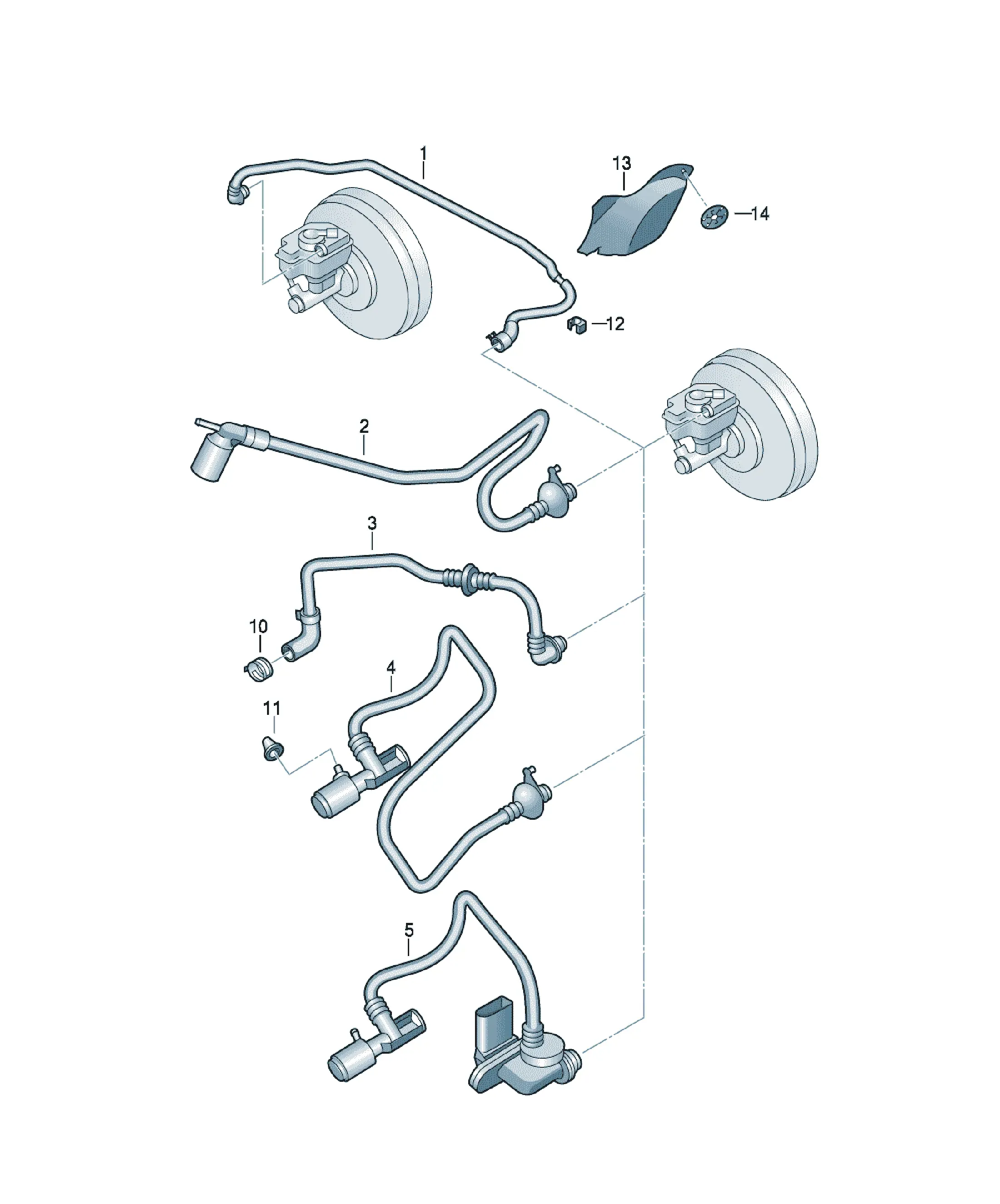 Brake servo vacuum line diagram
