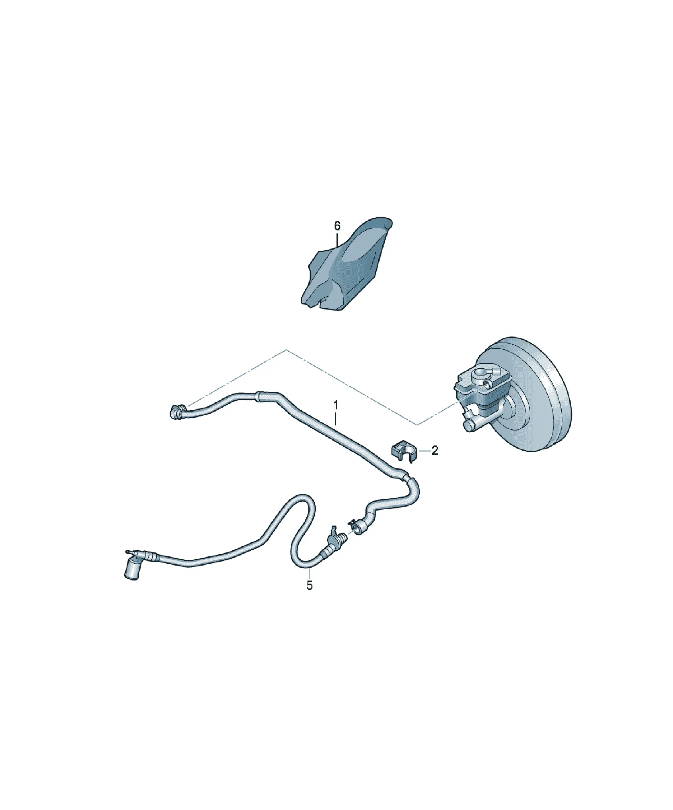 Brake servo vacuum line diagram
