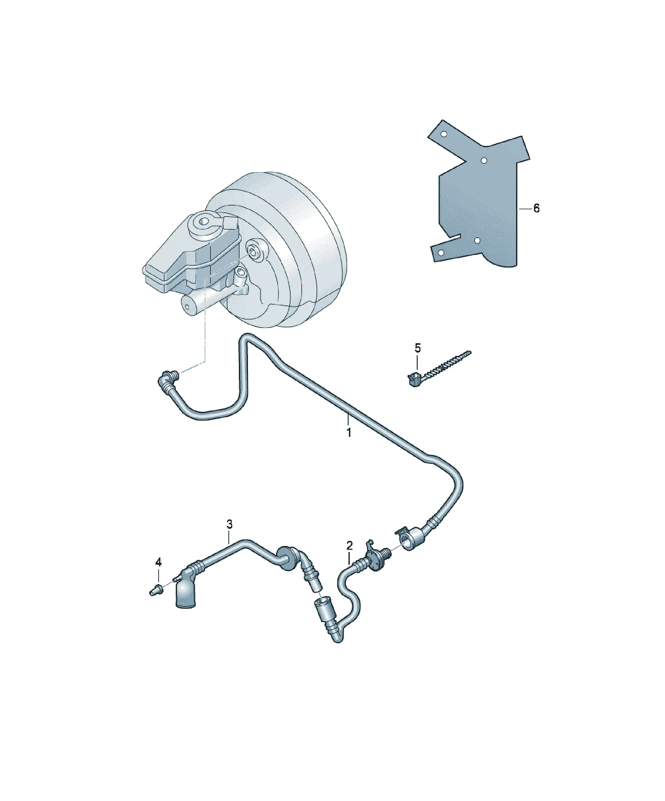 Brake servo vacuum line diagram