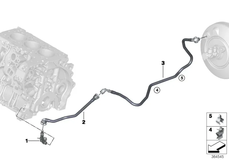 Brake servo vacuum line diagram