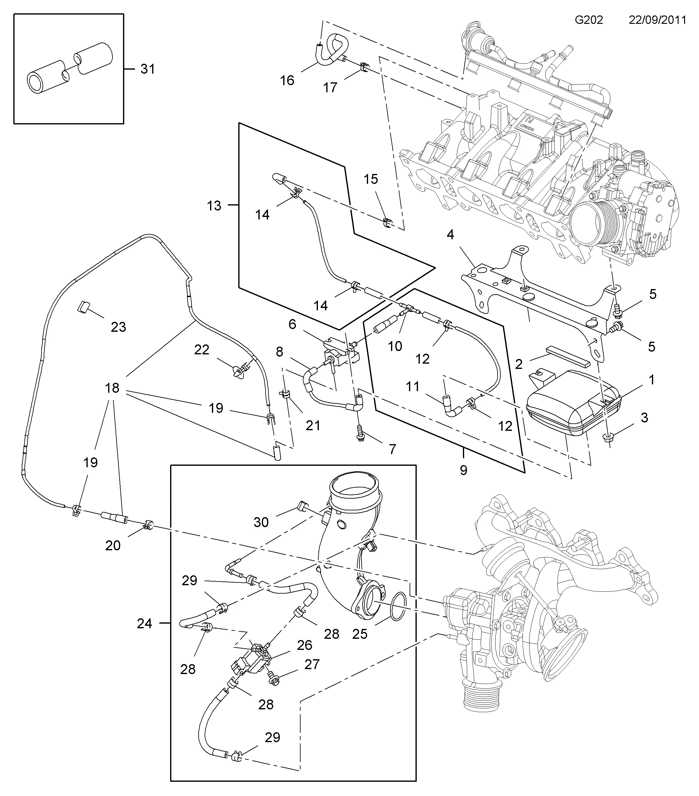 Turbocharger vacuum system diagram
