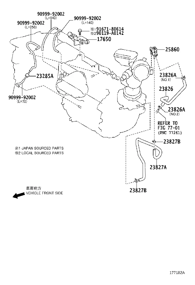 Vacuum hoses and valves diagram