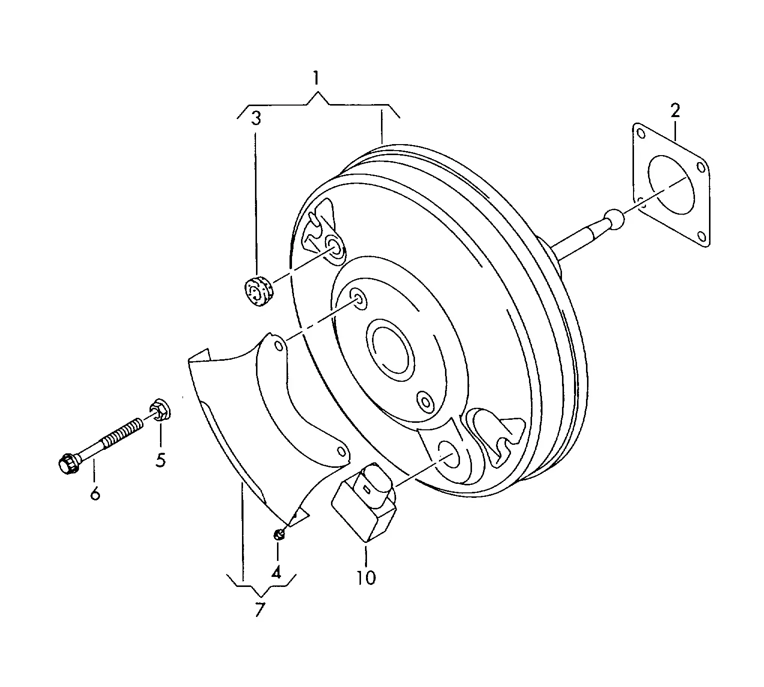 Brake vacuum booster diagram