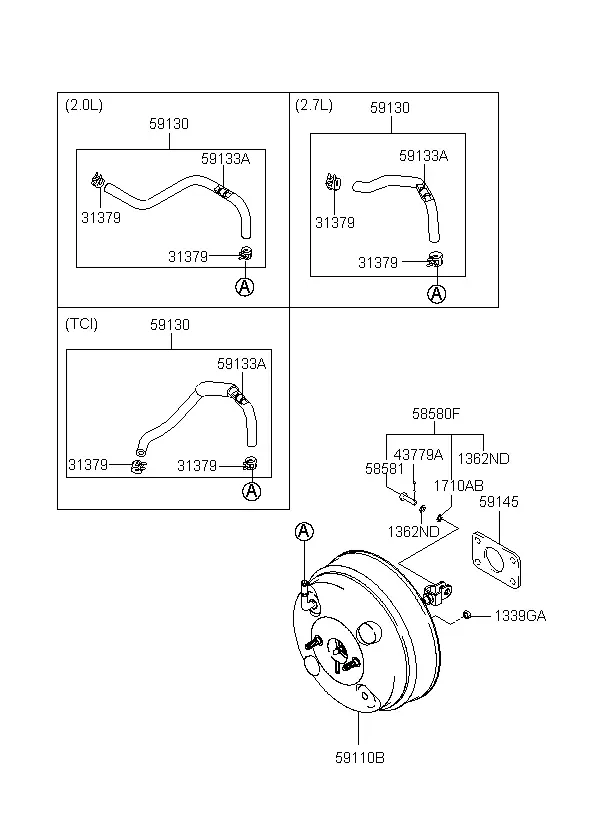 Brake vacuum booster diagram