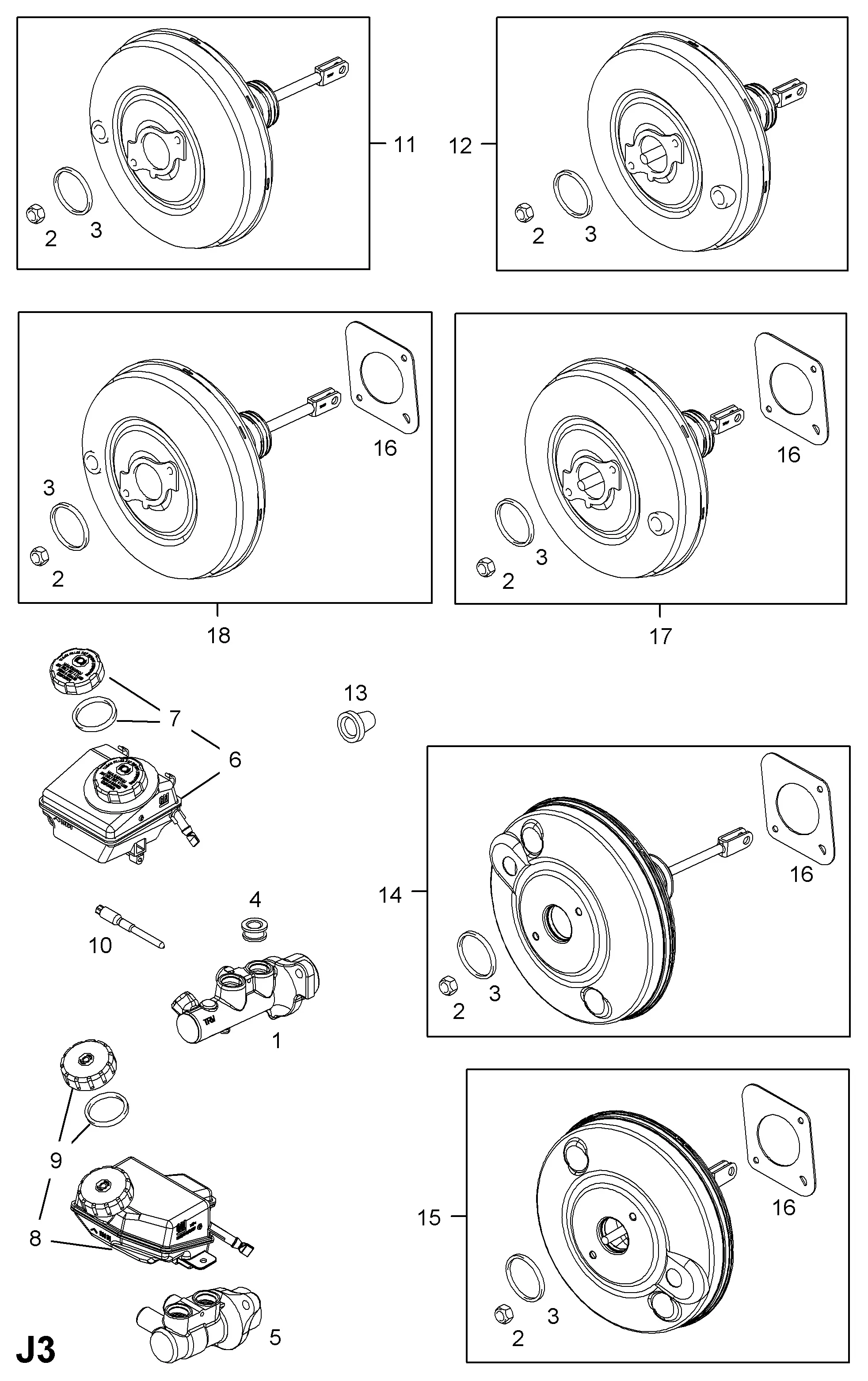 Brake vacuum booster diagram