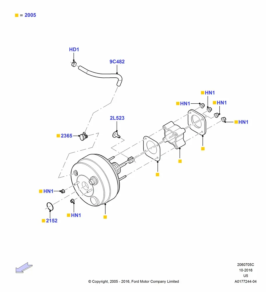 Brake vacuum booster diagram