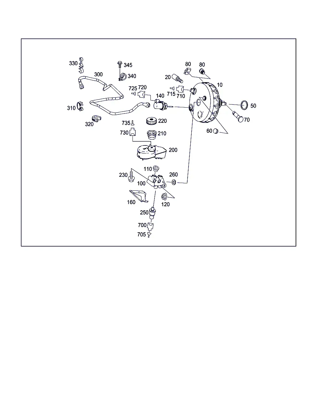 Brake booster and master cylinder diagram