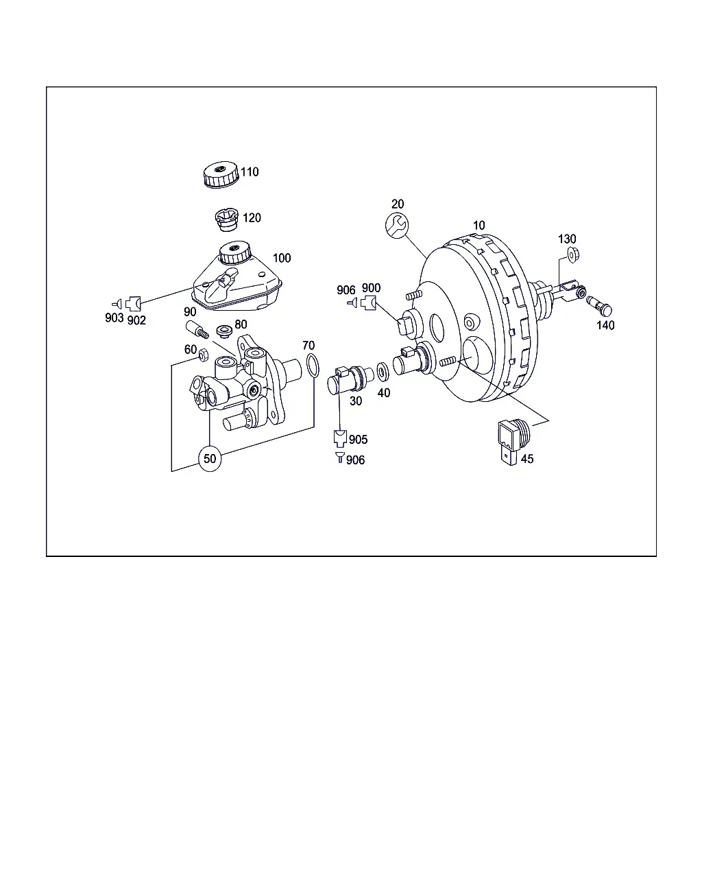 Brake booster and master cylinder diagram