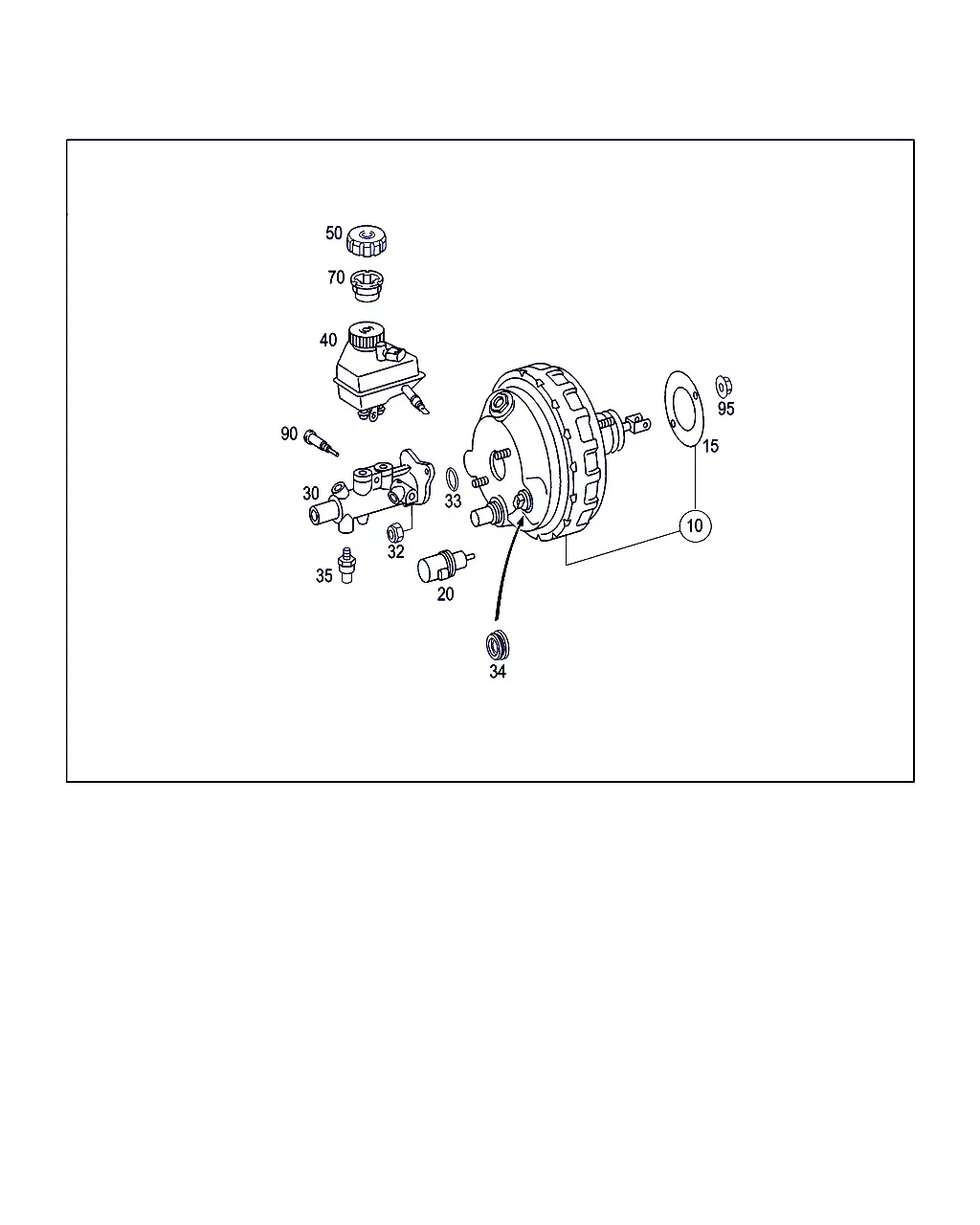 Brake booster and master cylinder diagram