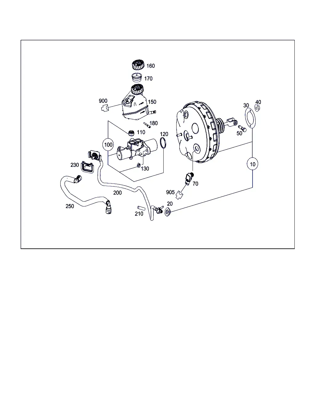 Brake booster and master cylinder diagram