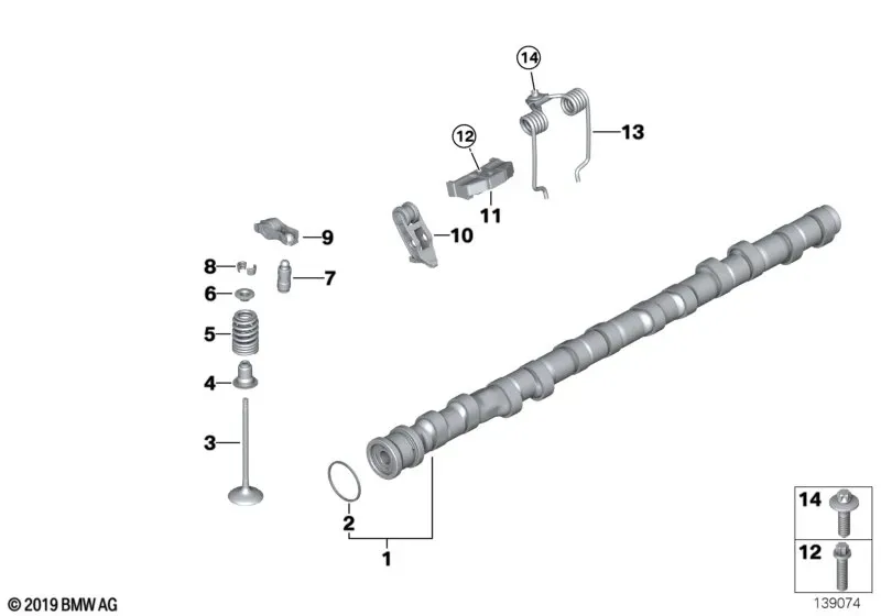 Intake camshaft diagram
