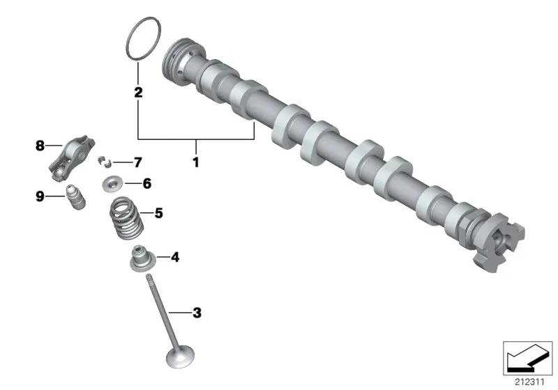 Exhaust camshaft diagram
