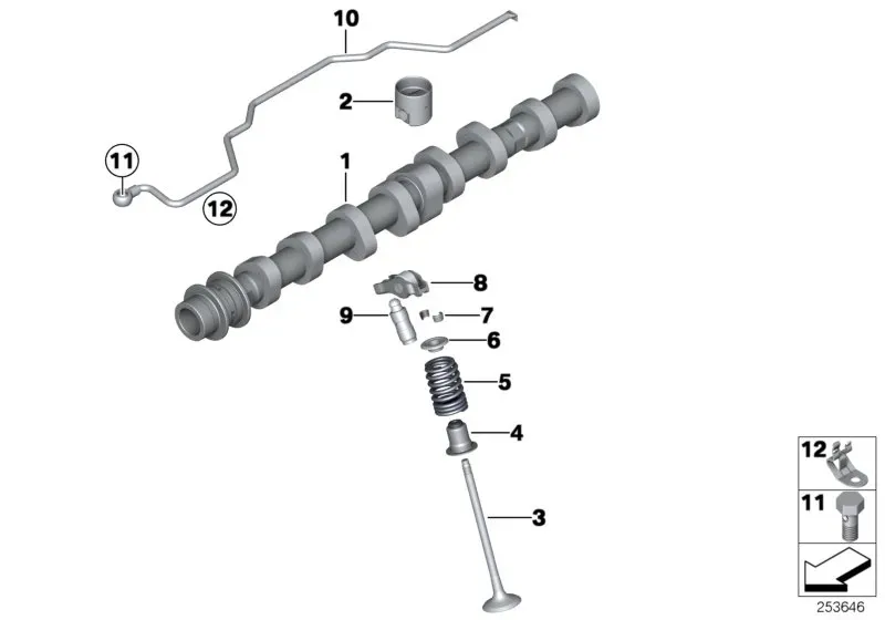 Exhaust camshaft diagram