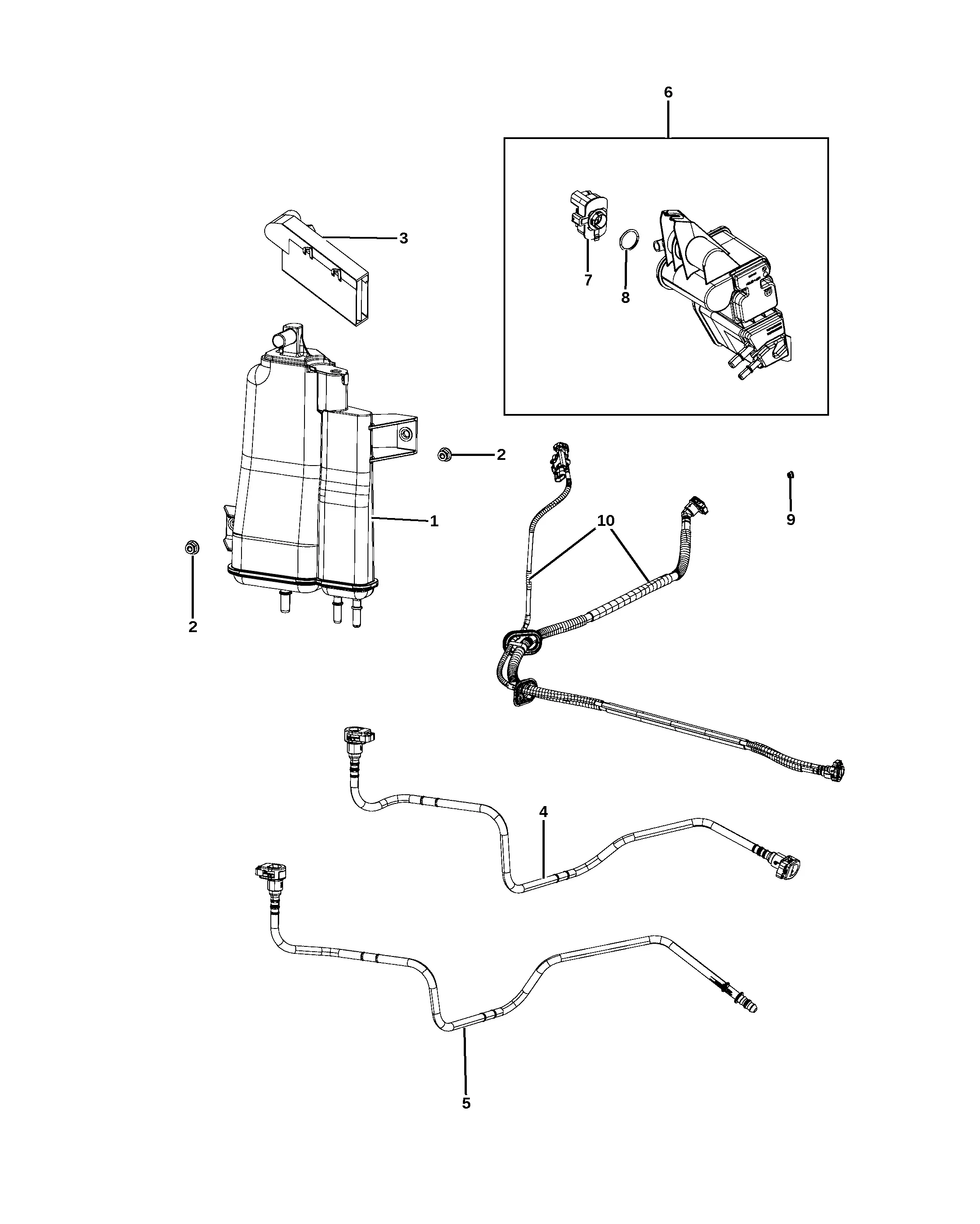 Evaporative emission canister diagram