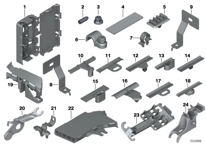 Wiring harness fasteners diagram