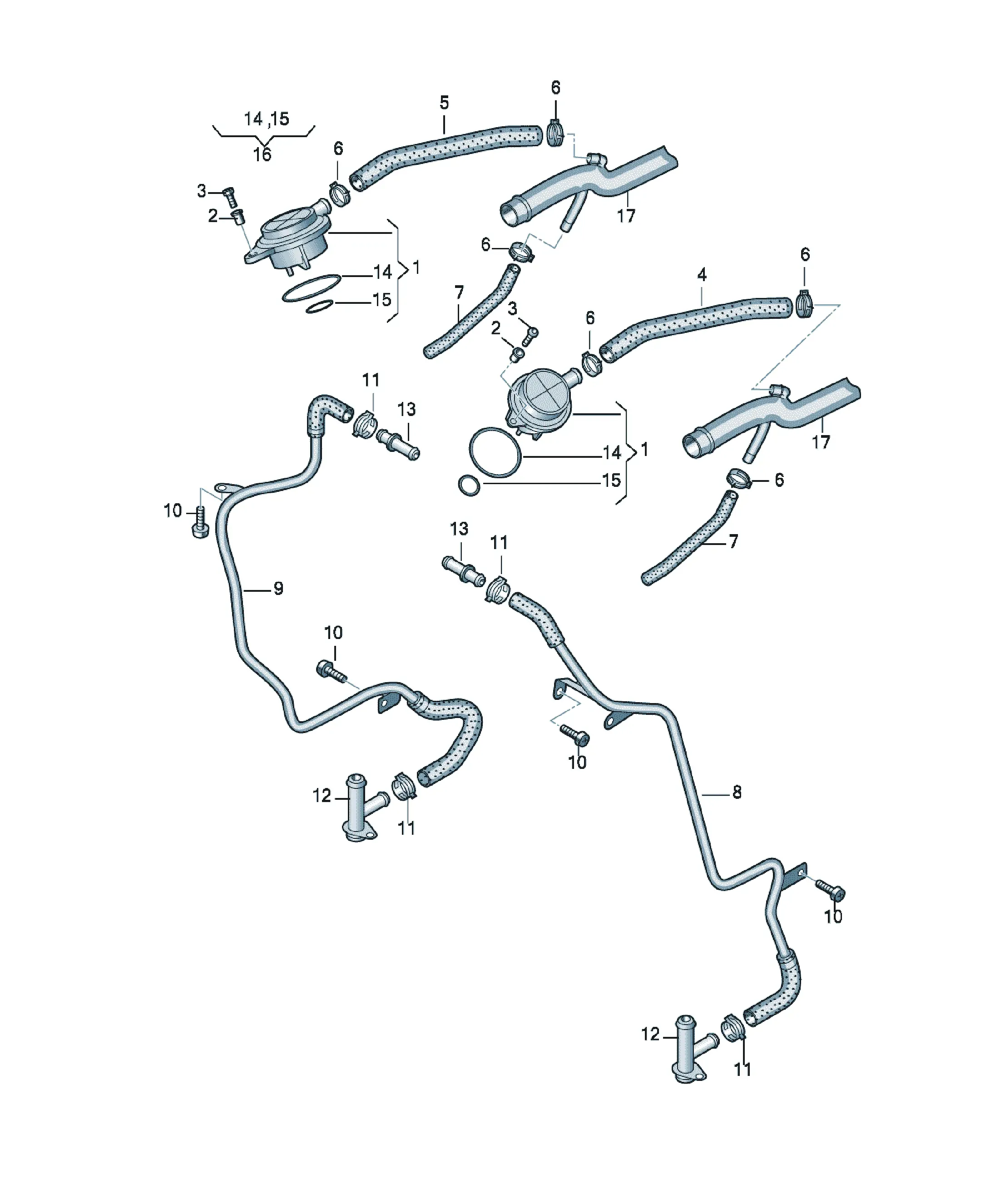 Crankcase ventilation system diagram
