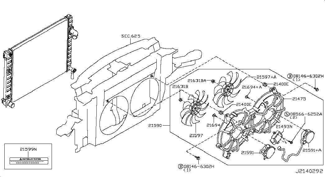 Radiator cooling fan diagram