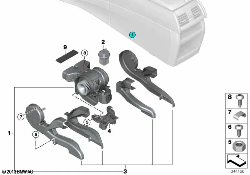 Rear blower motor assembly diagram
