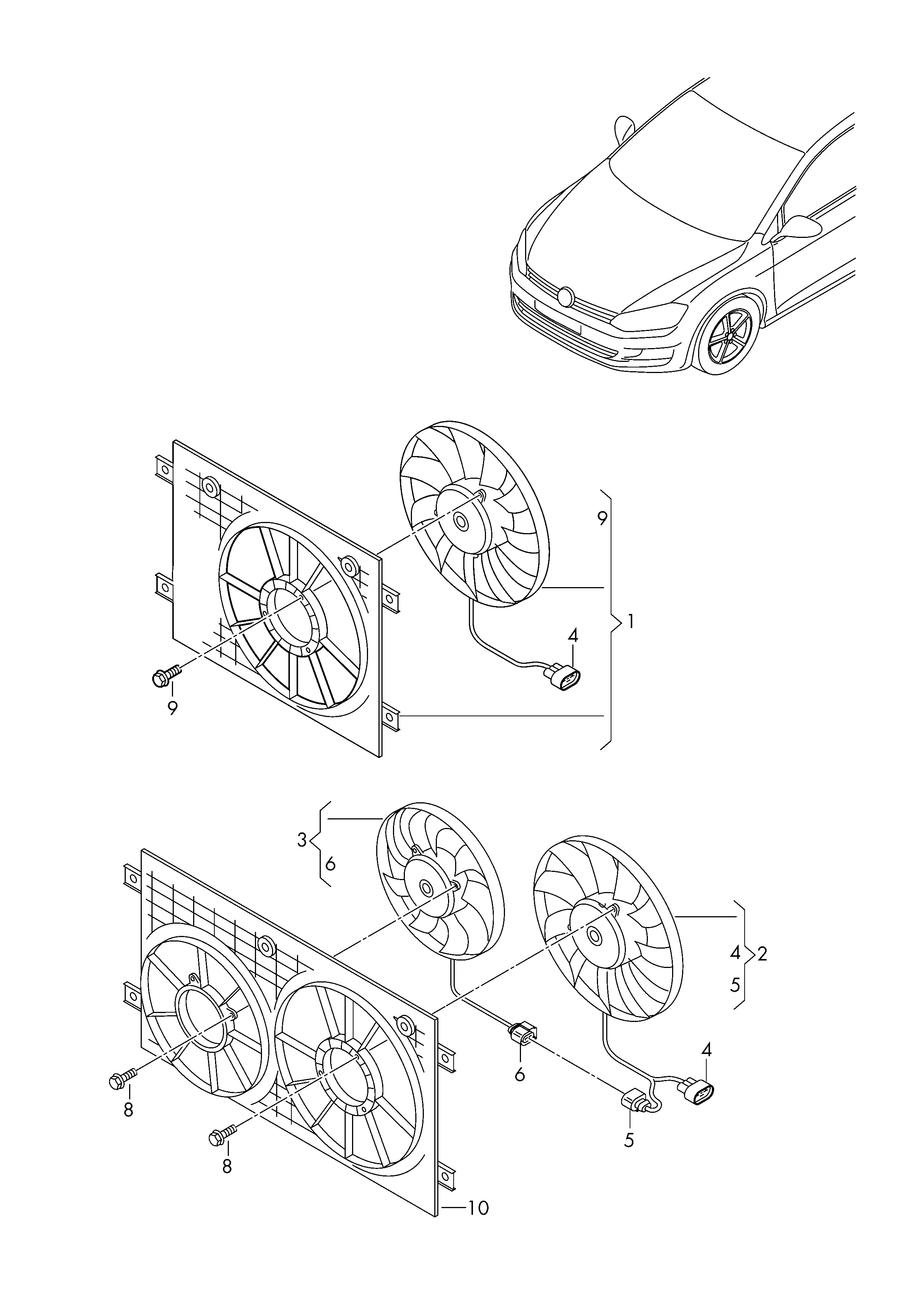 Radiator cooling fan diagram