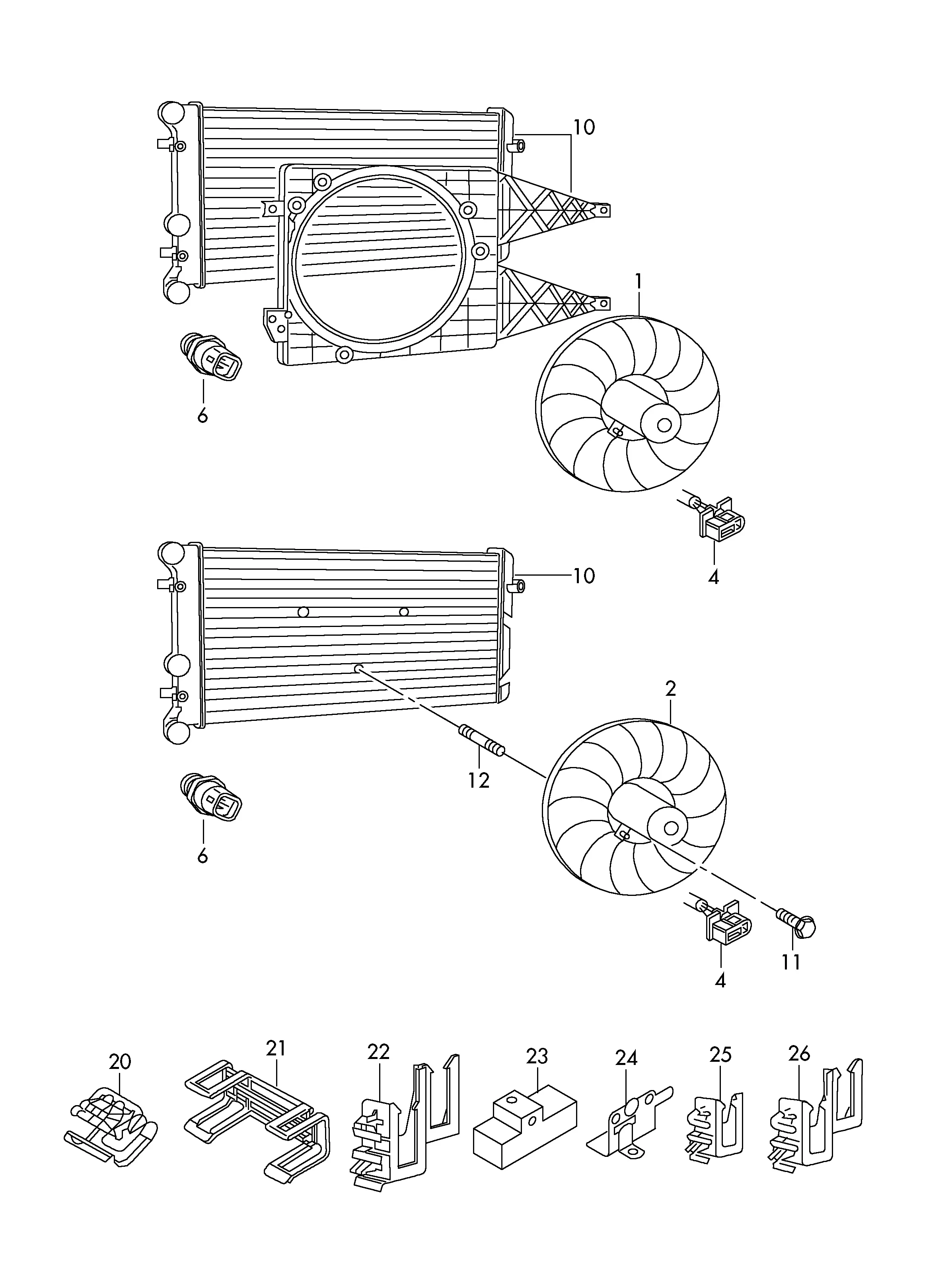 Radiator cooling fan diagram