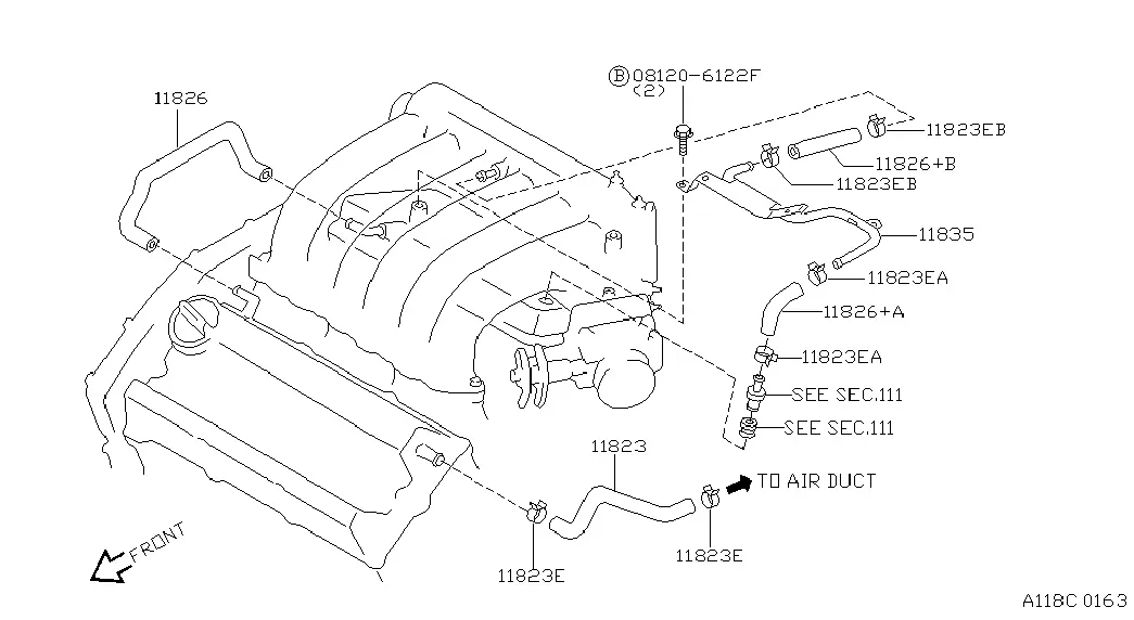 Crankcase ventilation system diagram