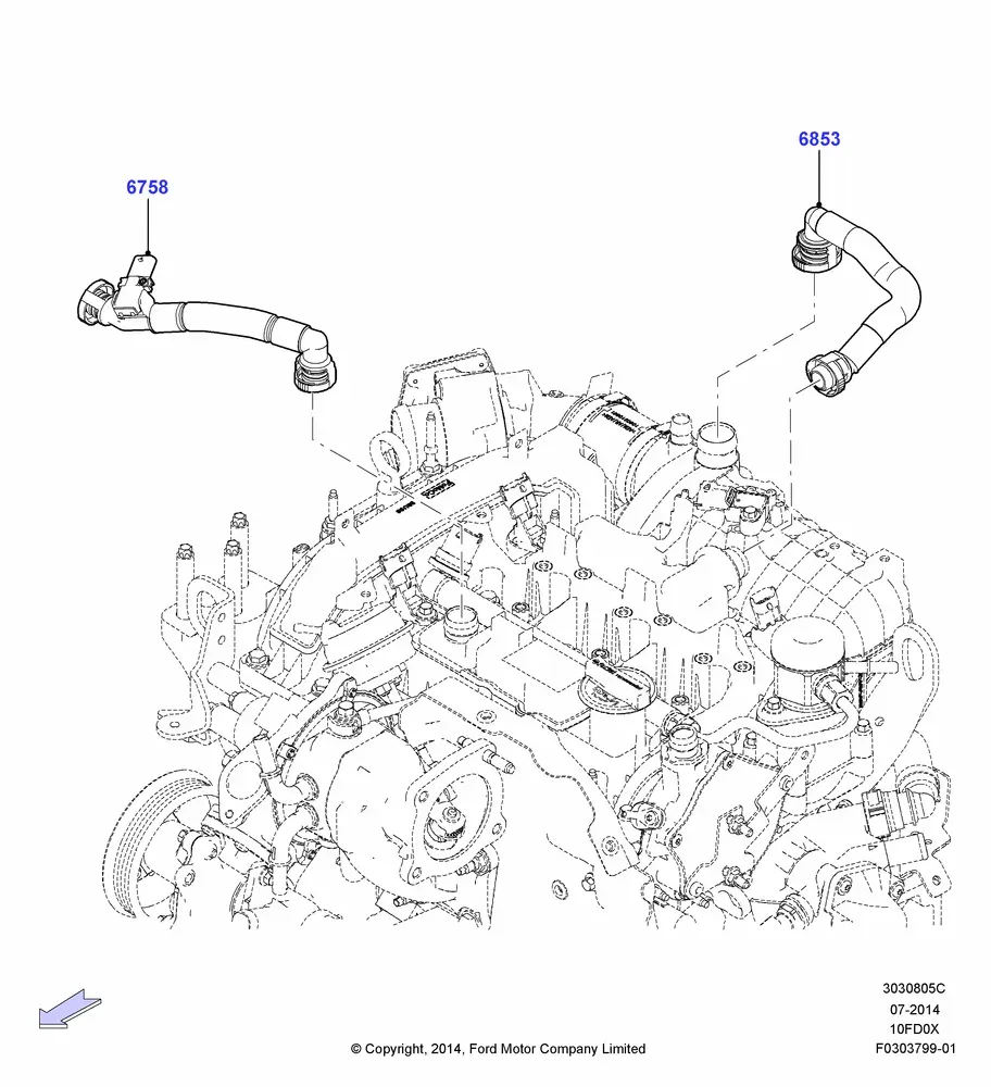 Crankcase ventilation system diagram