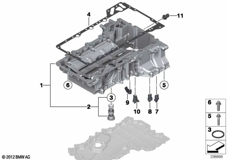 Upper oil pan diagram