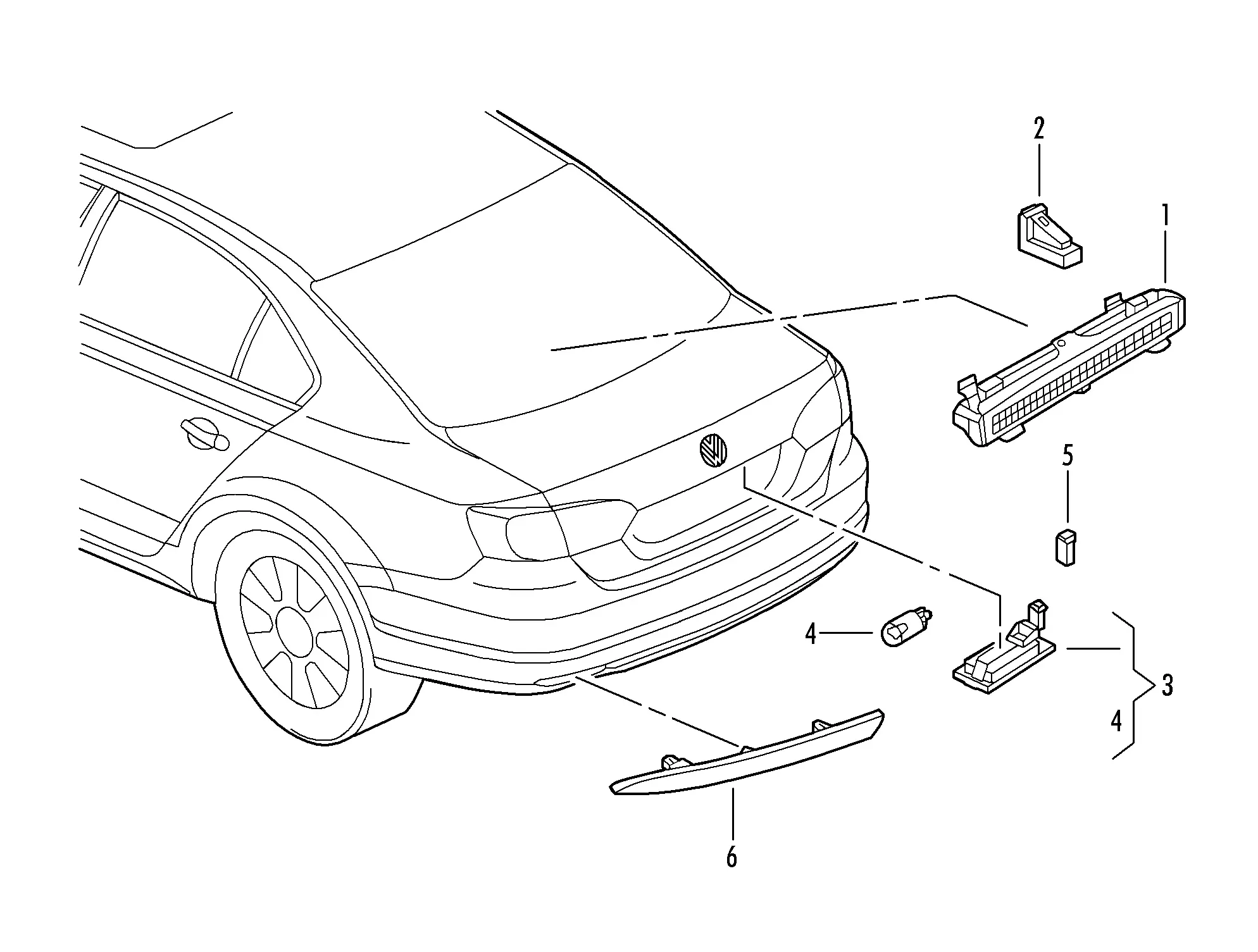 Rear exterior lighting diagram