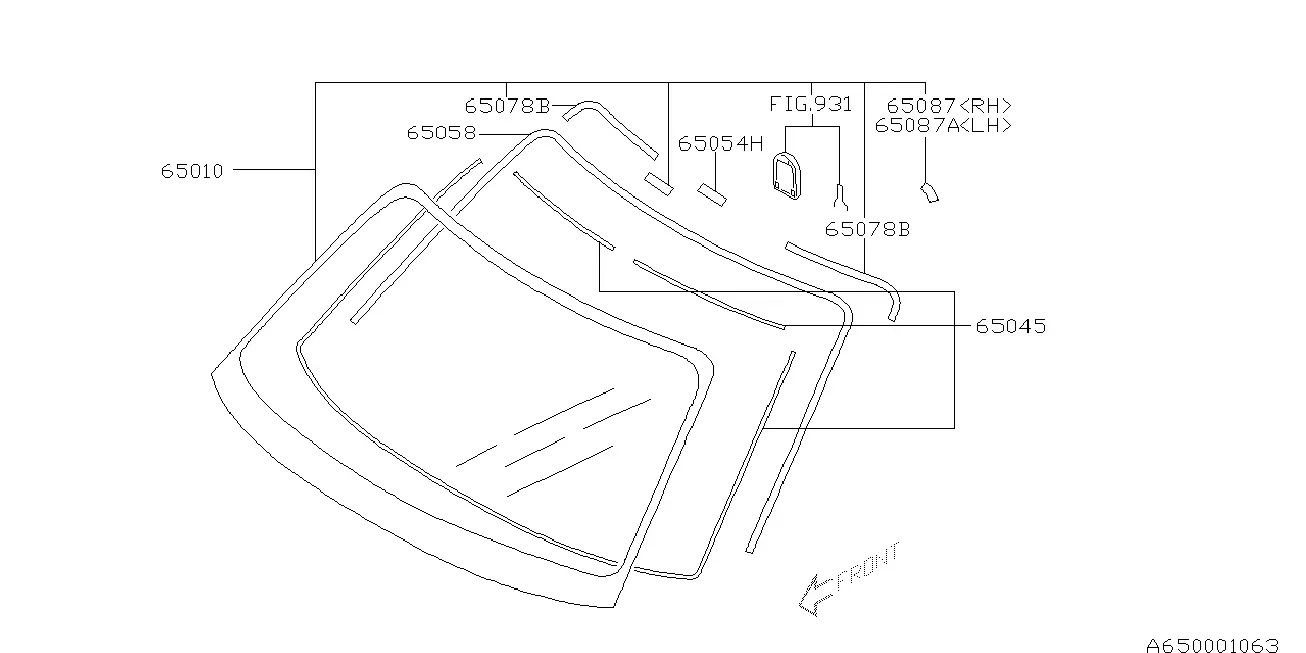 Windshield Glass diagram