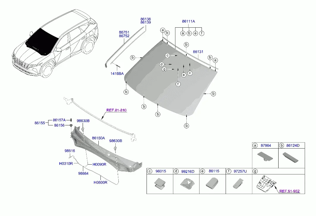 Windshield with Rain Sensor and Camera diagram