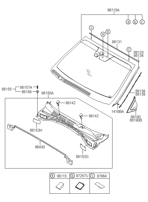Windshield Assembly diagram