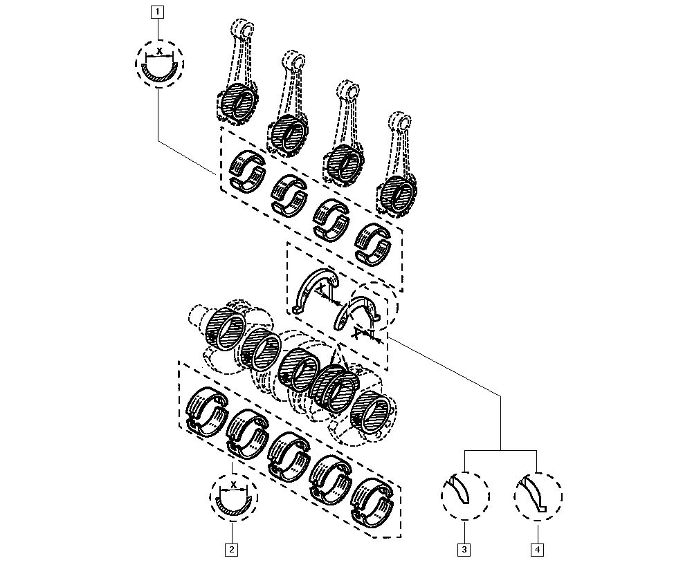 Crankshaft bearings diagram
