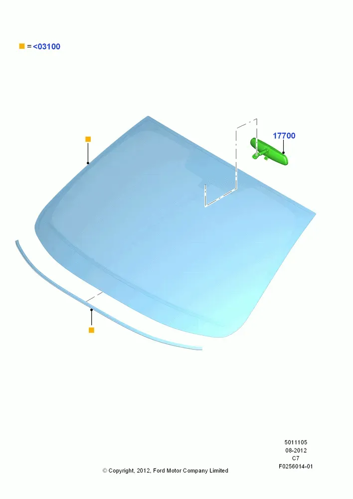 Windshield and rear view mirror diagram