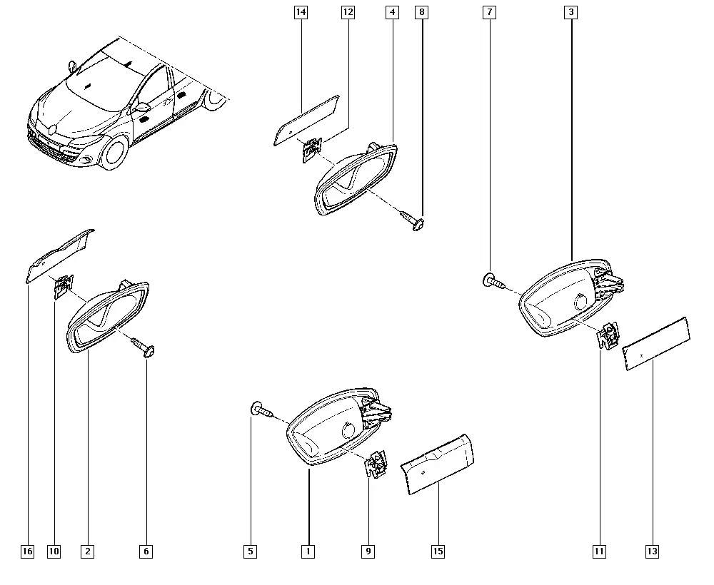 Interior Door Handles diagram