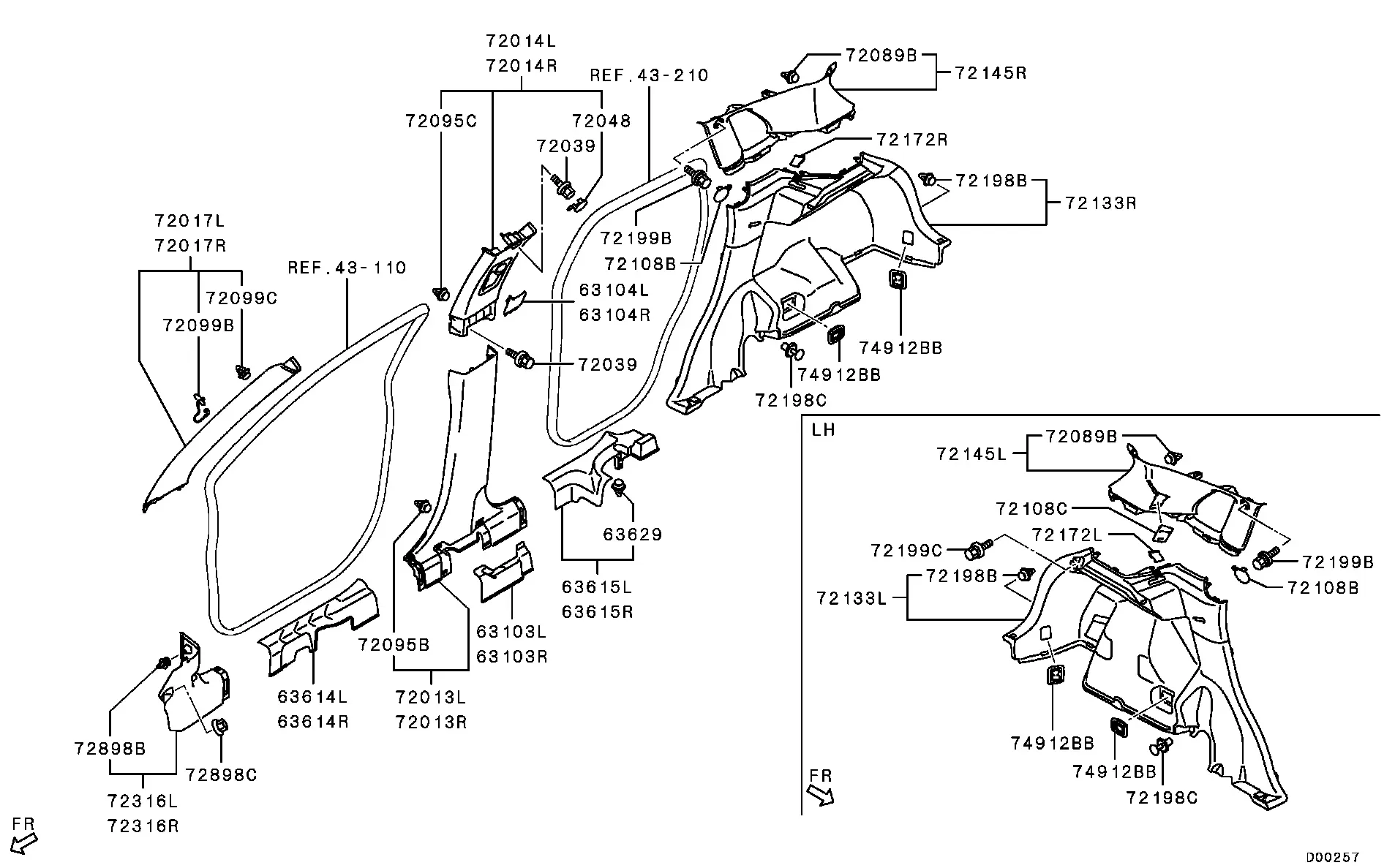 Interior trim diagram