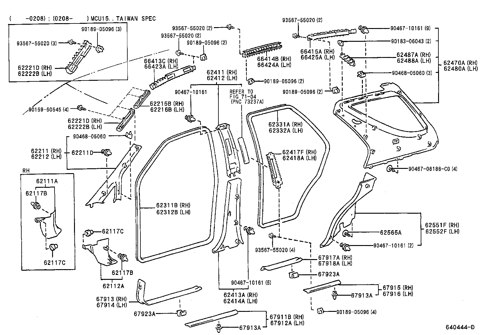 Interior Trim and Door Opening Mouldings diagram