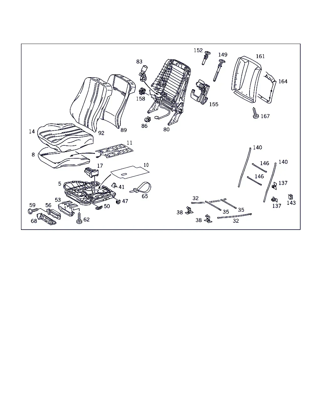 Driver Seat, Luggage Net and Headrest diagram