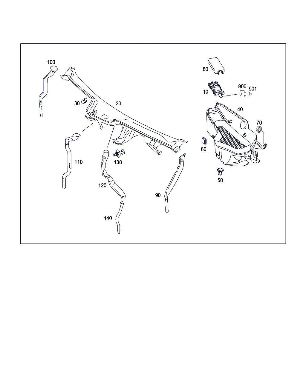 Cowl Panel Drain diagram