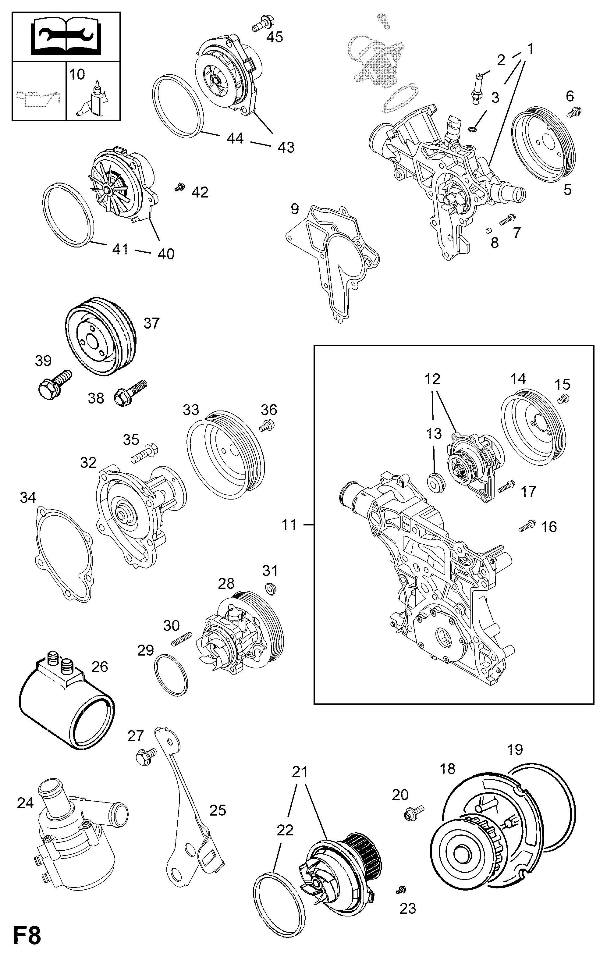 Водяной насос и фитинги diagram