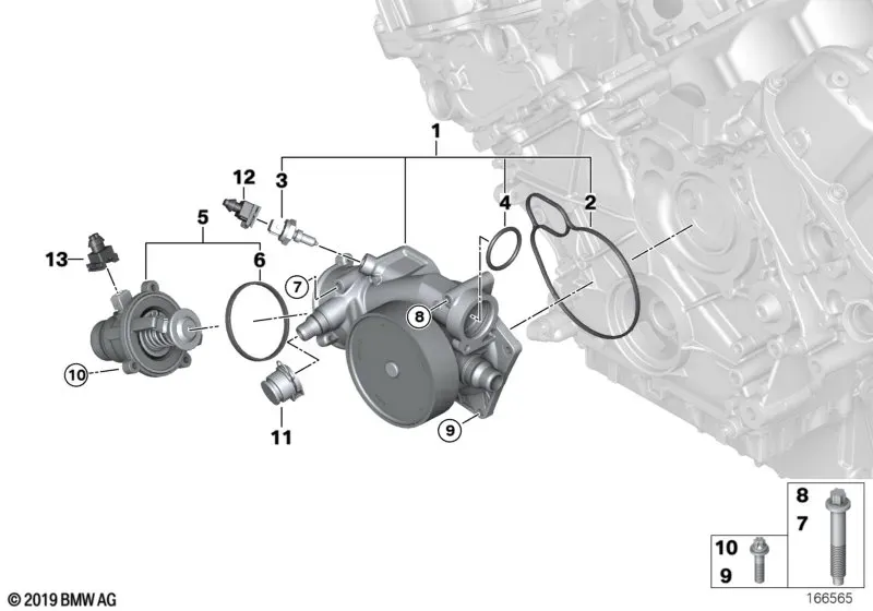 Water Pump and Thermostat diagram