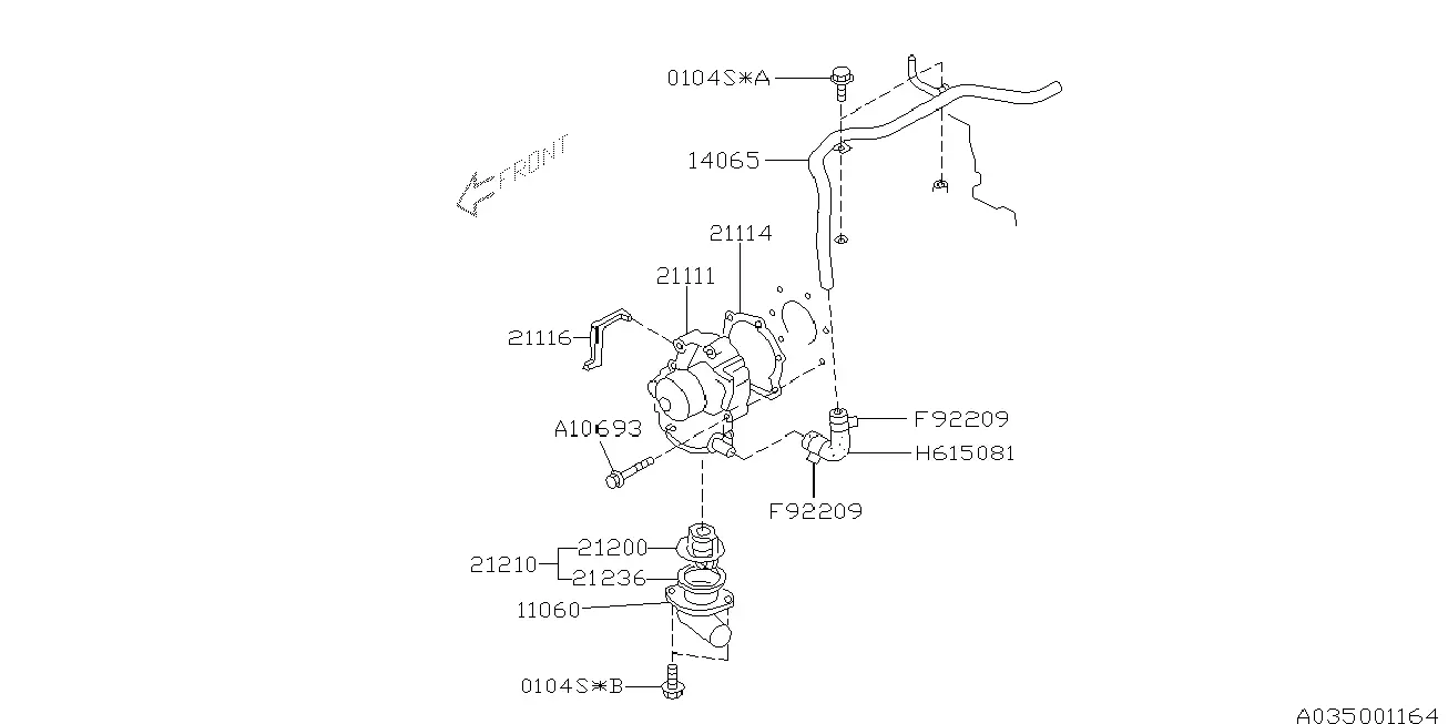 Water Pump and Thermostat diagram