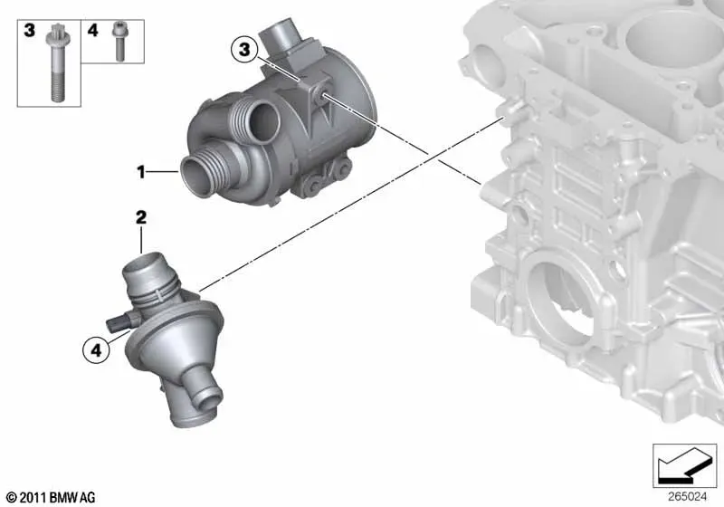Water Pump and Thermostat diagram