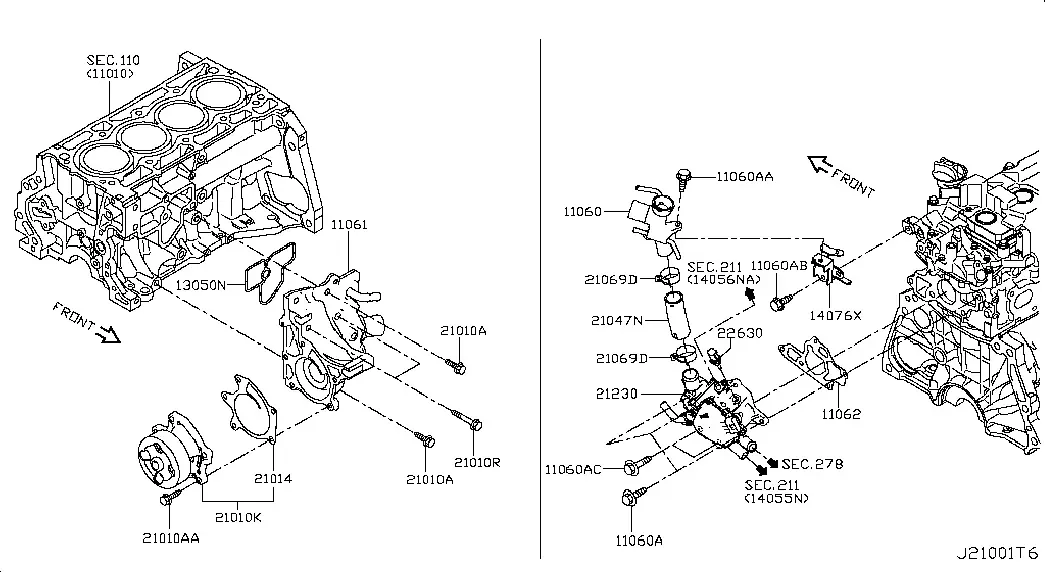 Water Pump and Thermostat diagram