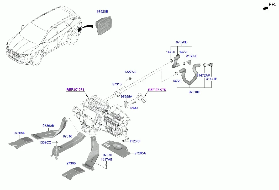 Rear heating system diagram
