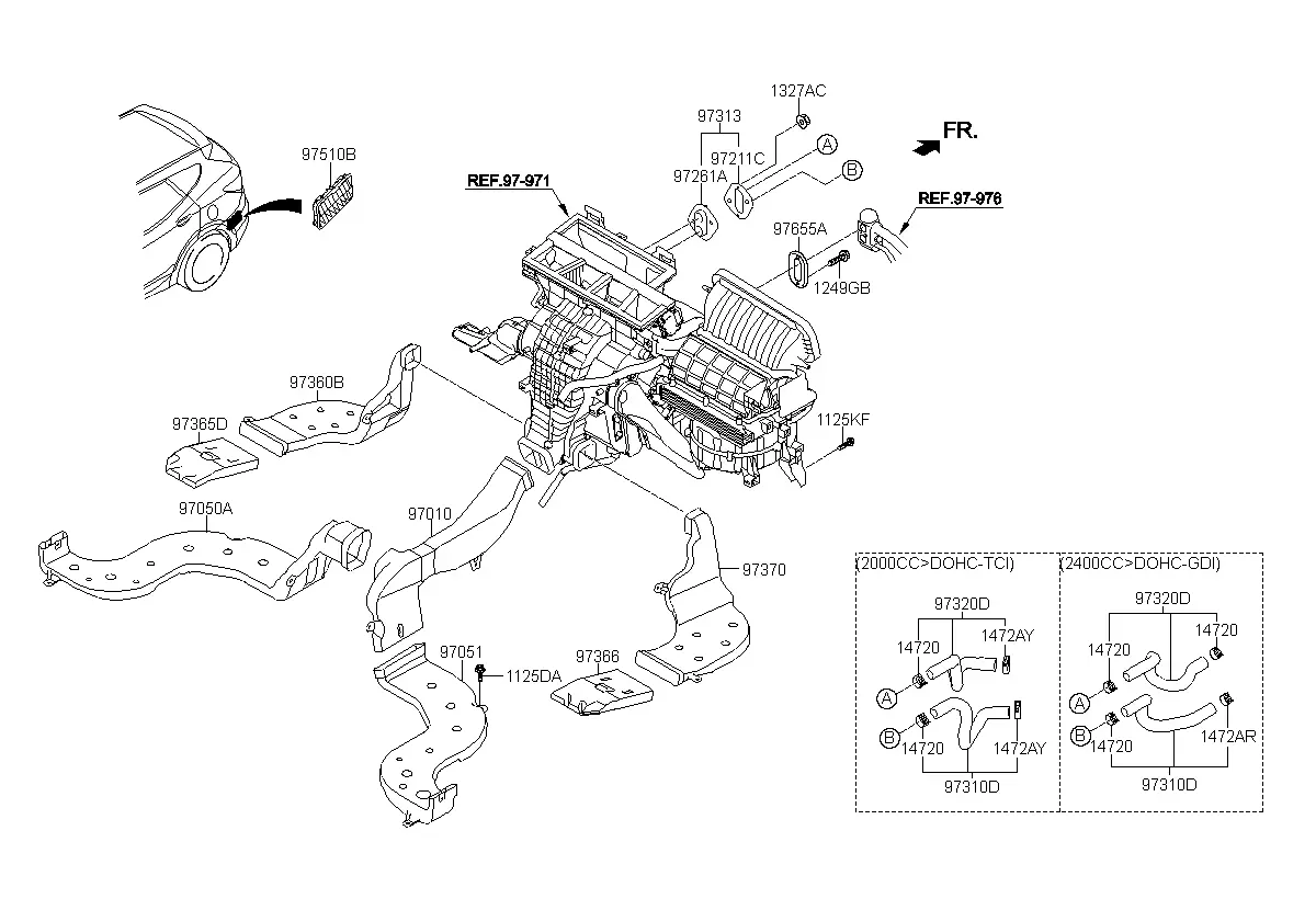 Rear heating system diagram